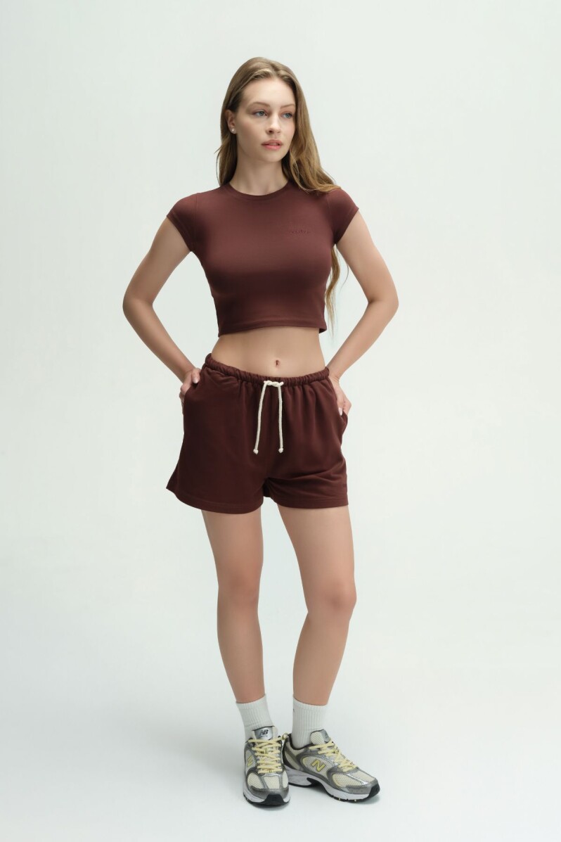 LOUNGEWEAR DOSSHA KAHVERENGİ ŞORT - 1
