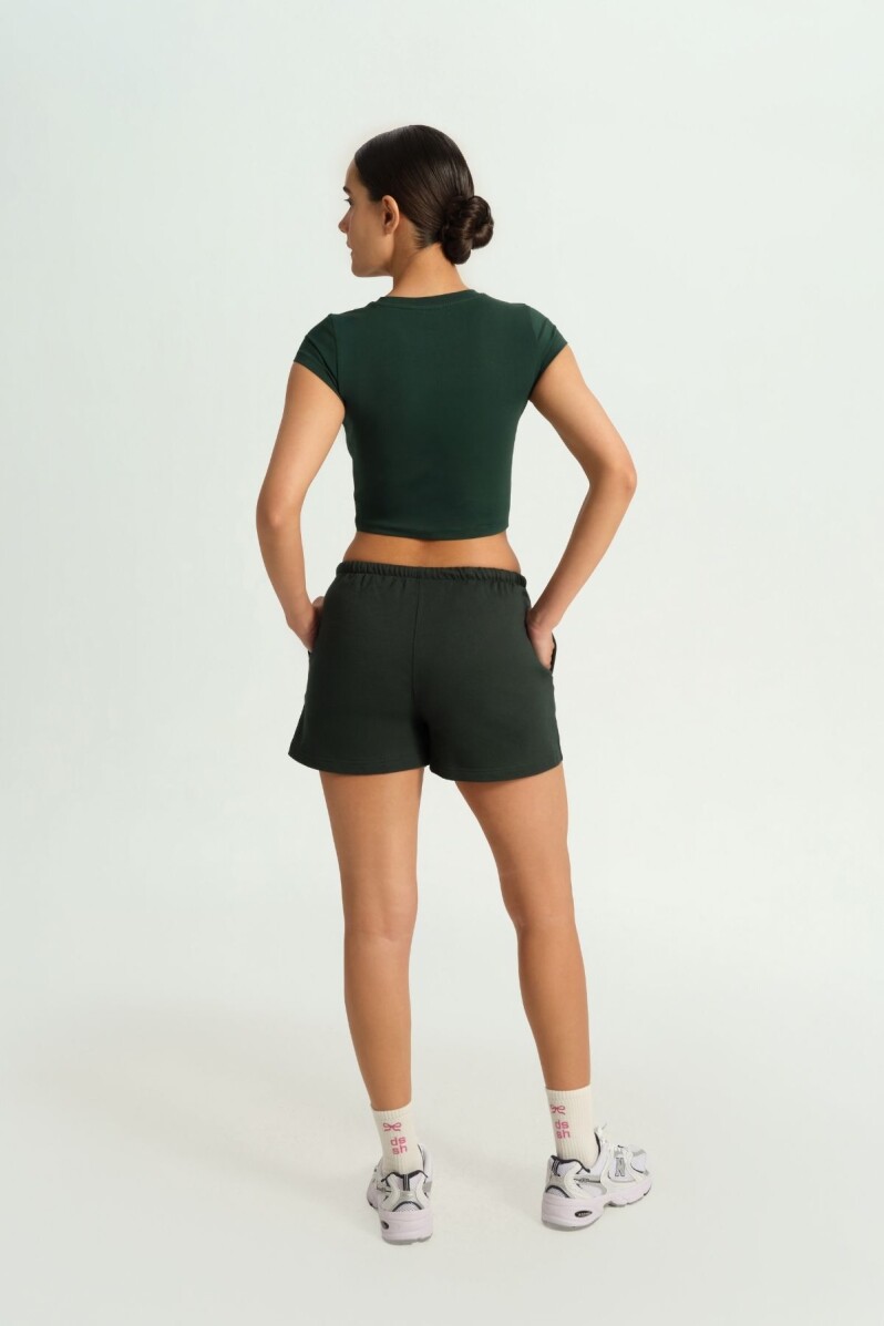 LOUNGEWEAR DOSSHA YEŞİL CROP TİŞÖRT - 2