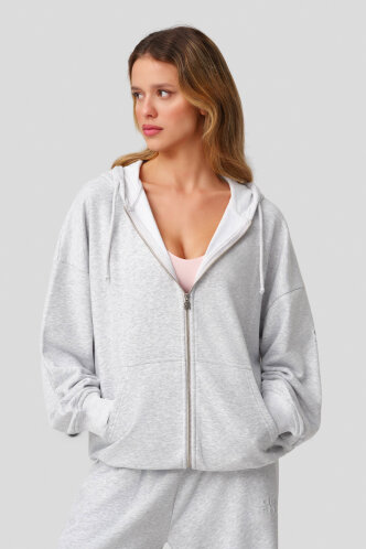 LOUNGEWEAR GRİ MELANJ HOODIE - Dossha